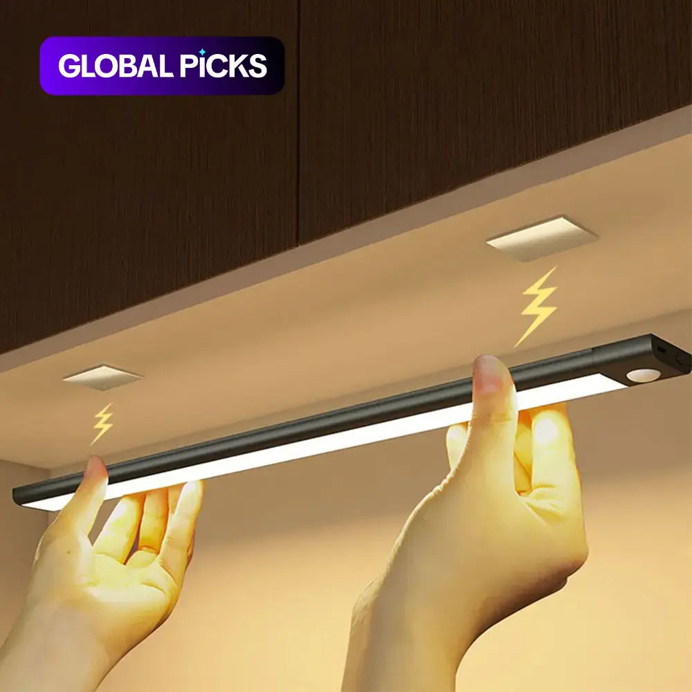Motion-Sensor LED Night Light - USB Rechargeable Dimmable Lamp for Kitchen, Bedroom, Hallway, Stairway, Closet, and Wardrobe
