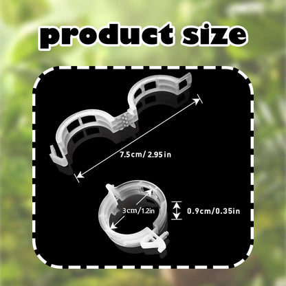 100 Count Plant Support Clips for Upright Growth of Tomato and Grape Vines - White Plastic Trellis Clips for Vegetables