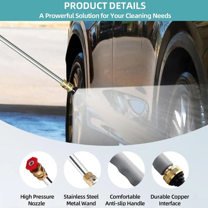 Jet Nozzle Power Washer for Garden Hose with Two High-Pressure Nozzles and Quick Connectors | Hydro Jet High Pressure Washer Tools