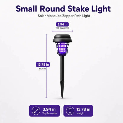 Solar-Powered Mosquito Zapper and Garden Stake Light – Dual-Mode Insect Control and Pathway Illumination, Weather-Resistant, Easy Installation, Available in Round and Square Designs