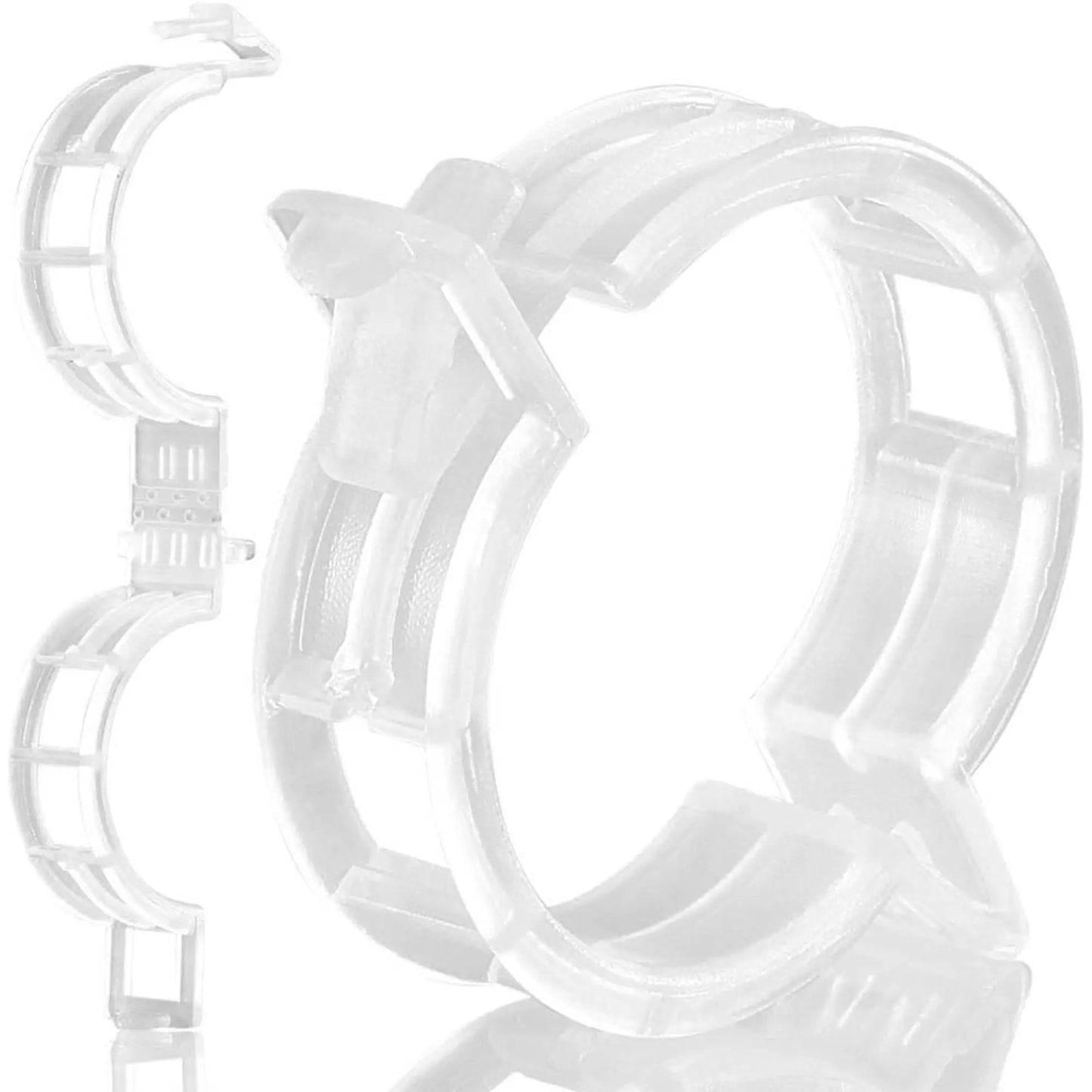 100 Count Plant Support Clips for Upright Growth of Tomato and Grape Vines - White Plastic Trellis Clips for Vegetables