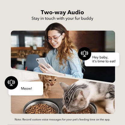 PETLIBRO 5L Automatic Cat Feeder with HD Camera, 1080P Night Vision, 5G WiFi Connectivity, Two-Way Audio, Motion and Sound Alerts, Dual Tray Design for Cats and Dogs, Black