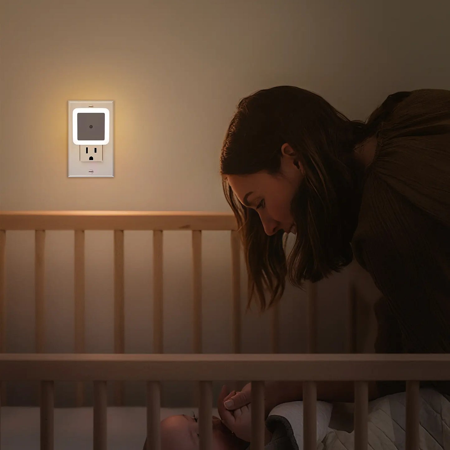 LED Night Lights Plug-In, 6-Pack Dusk to Dawn Warm White Night Lighting for Bedroom, Bathroom, and Hallway